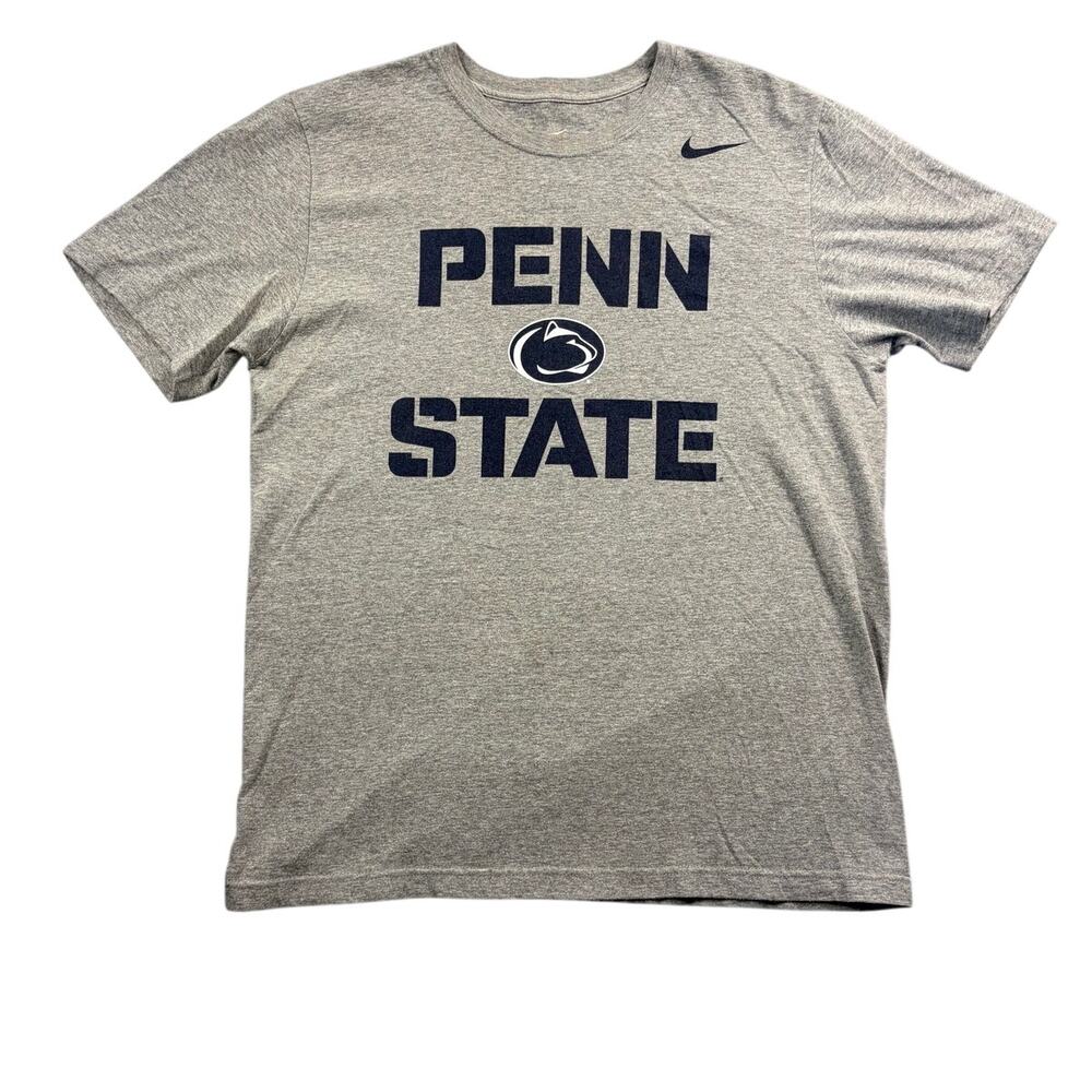 Nike Penn State T-Shirt Men's Large Regular Fit Gray PSU Short Sleeve Tee